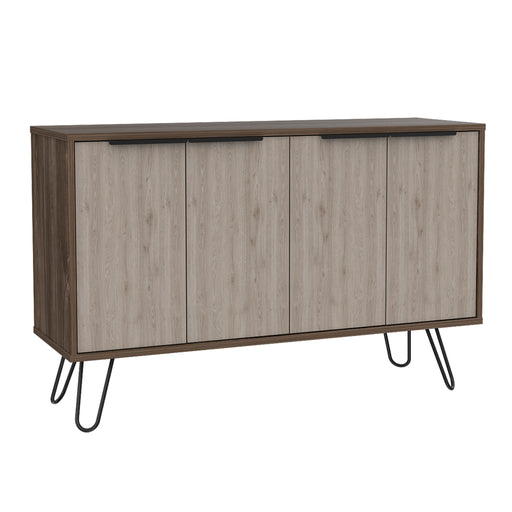 New York Smoked Oak-Bleached Grey Collection Large 4 Door Sideboard - The Furniture Mega Store 