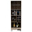 New York Smoked Oak-Bleached Grey Collection Tall Bar Cabinet - The Furniture Mega Store 