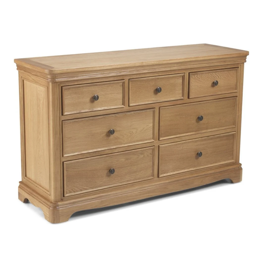 Cannes Natural Oak 3/4 Chest Of Drawers - The Furniture Mega Store 