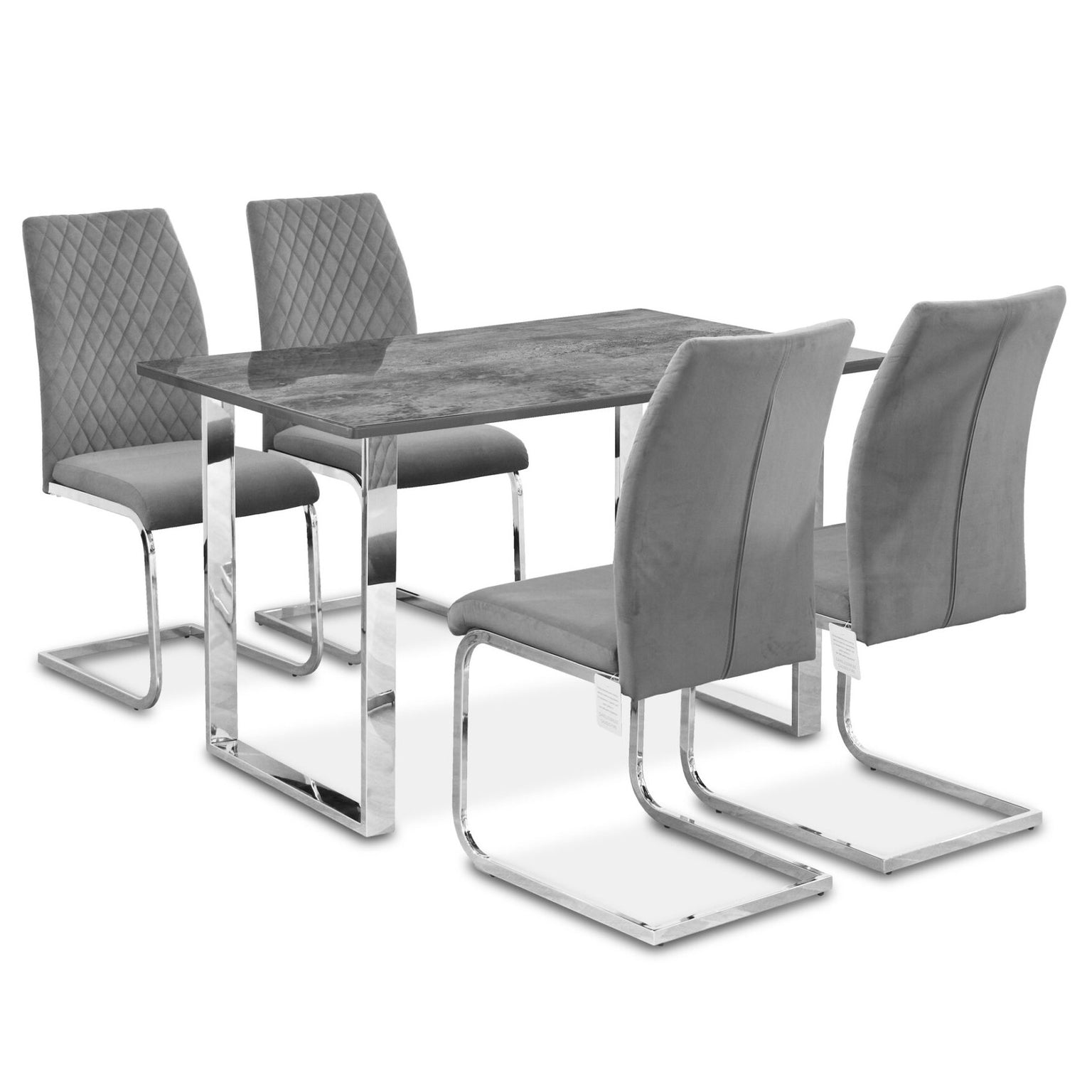 Nora Extending High Gloss Dining Set Table & 6 Chairs The Furniture