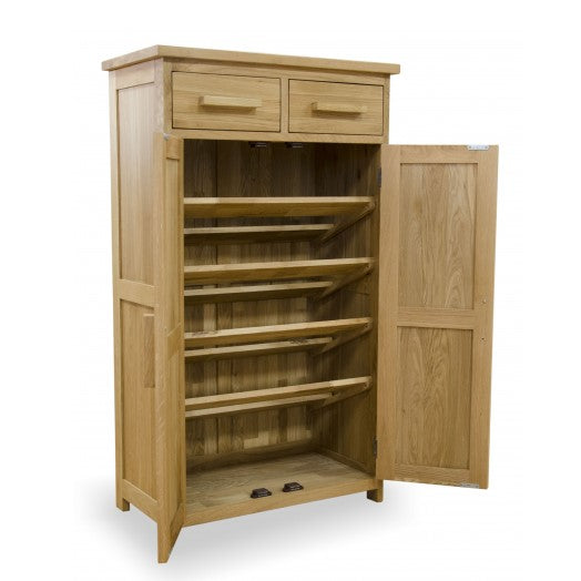 Opus Solid Oak Shoe Cupboard - The Furniture Mega Store 