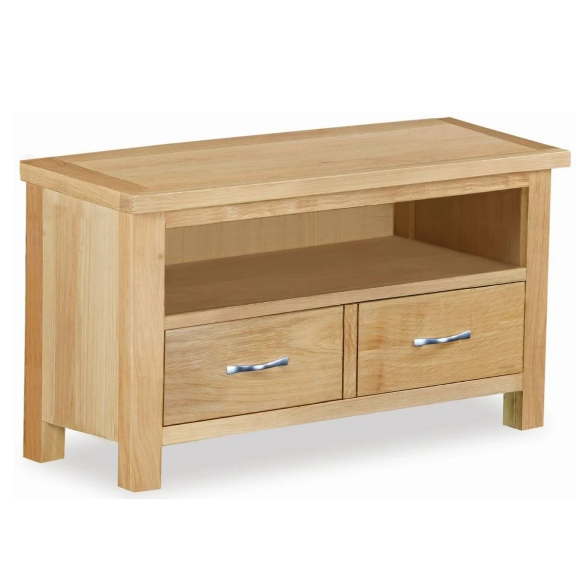 Bevel Natural Solid Oak Small TV The Furniture Mega Store