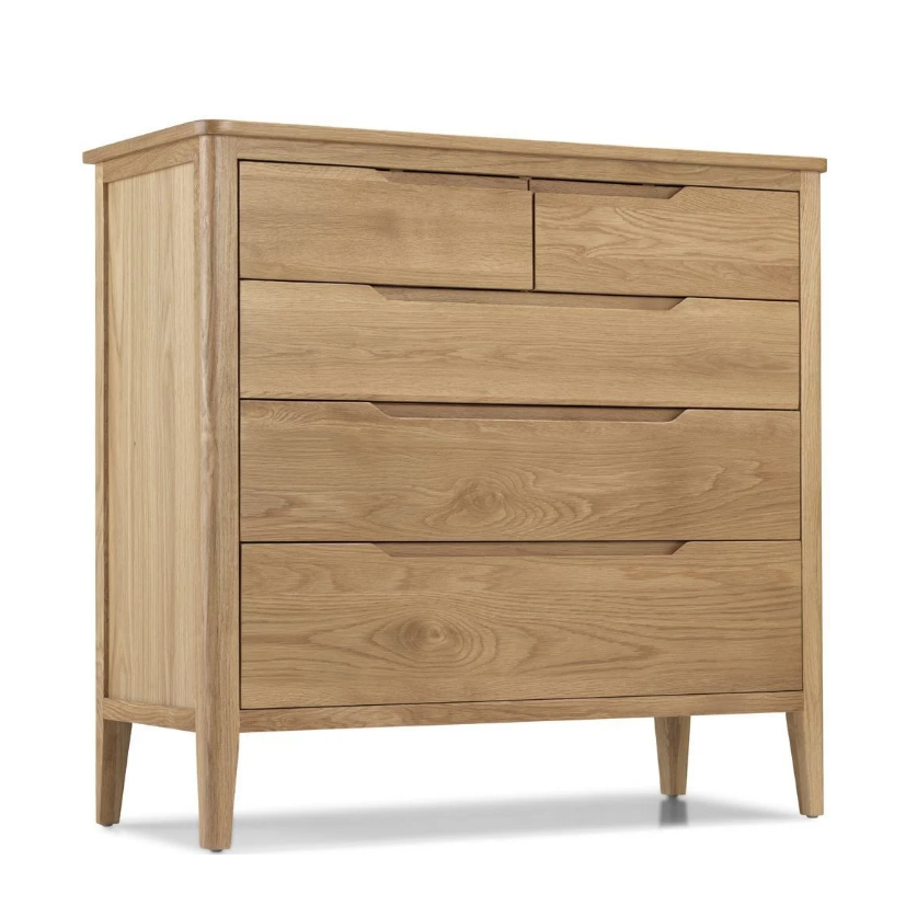 Harkuta Solid Oak 2/3 Chest Of Drawers - The Furniture Mega Store 