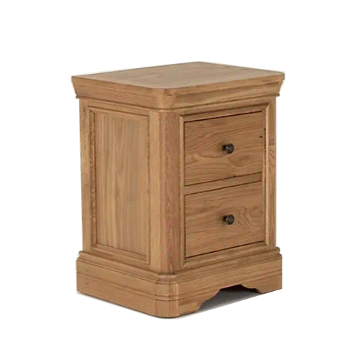 Chambery Natural Oak 2 Drawer Bedside - The Furniture Mega Store