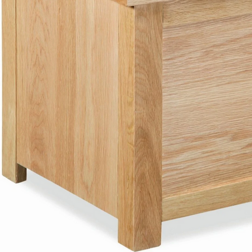 Bevel Natural Solid Oak Blanket Box - The Furniture Mega Store 
