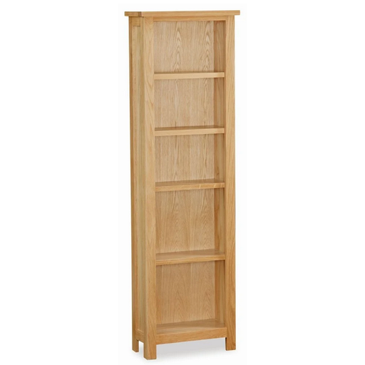 Bevel Natural Solid Oak Slim Bookcase - The Furniture Mega Store 