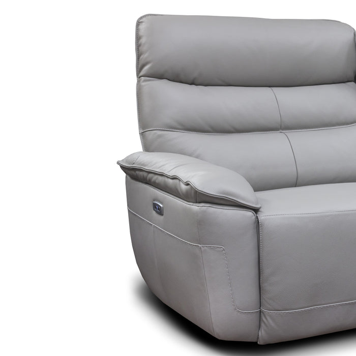 Grayson Leather Recliner Armchair - Choice Of Colours & Power or Manual Recline - The Furniture Mega Store 