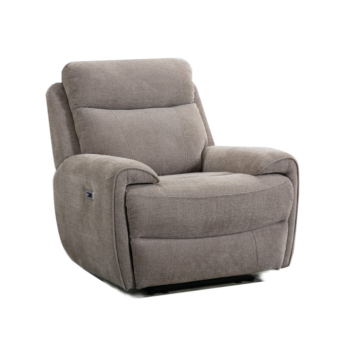 Lorcan Fabric Power Recliner Armchair - Intergrated USB-C Fast Charge Ports - The Furniture Mega Store 