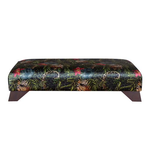 Sabor Jungle-Luxe Fabric Banquette Footstool - Choice Of Feet - The Furniture Mega Store 