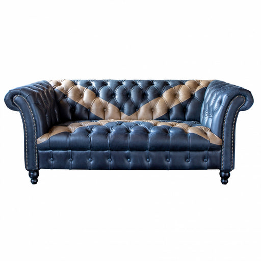 Saltire Vintage Leather Buttoned Chesterfield Sofa - The Furniture Mega Store 