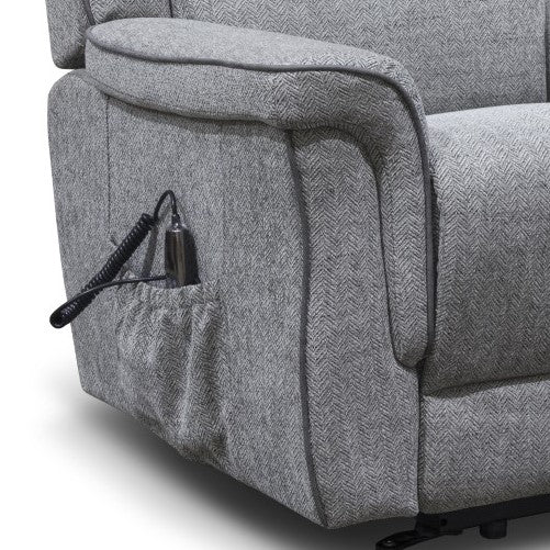 Hudson Fabric Power Twin Motor Lift & Tilt - Riser Recliner Chair - The Furniture Mega Store 