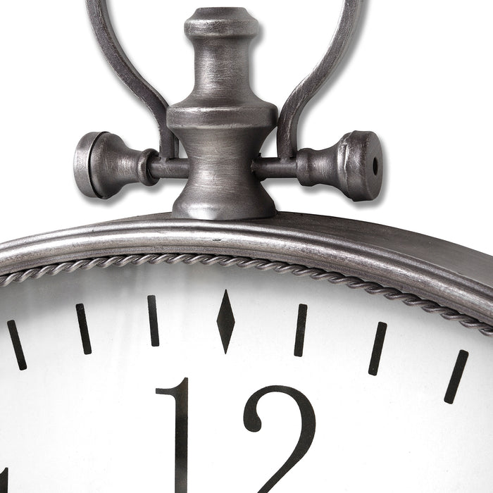Silver Pocket Watch Wall Clock - The Furniture Mega Store 