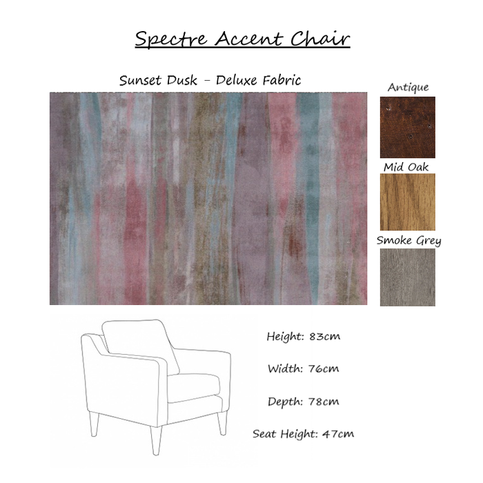 Spectre Accent Chair - Choice Of Fabrics & Legs - The Furniture Mega Store 