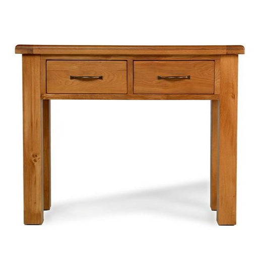 Earlswood Solid Oak 2 Drawer Console Table - The Furniture Mega Store 