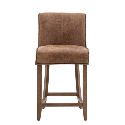 Tarnby Brown Leather Bar Stool - Set Of 2 - The Furniture Mega Store 