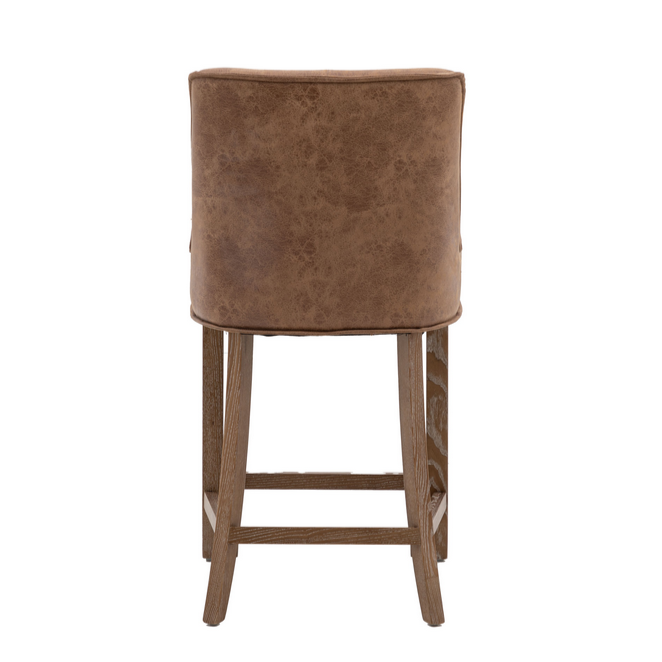 Tarnby Brown Leather Bar Stool - Set Of 2 - The Furniture Mega Store 