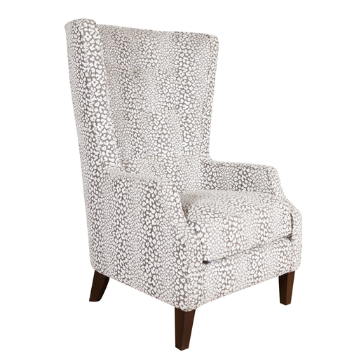 Valencia Spot Fabric Throne Winged Accent Chair - Choice Of Legs - The Furniture Mega Store 