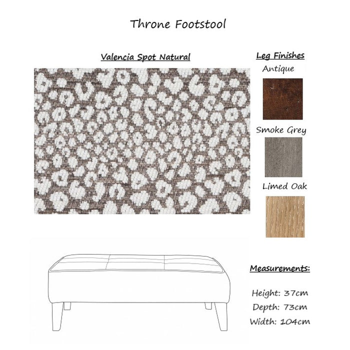 Valencia Spot Fabric Button Top Footstool - Choice Of Feet - The Furniture Mega Store 