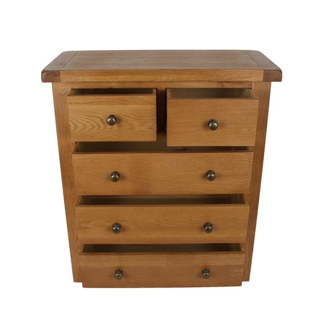 Torino Country Solid Oak 2/3 Chest Of Drawers - The Furniture Mega Store 