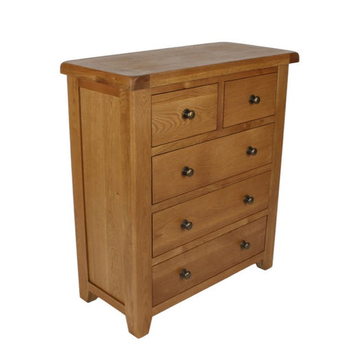 Torino Country Solid Oak 2/3 Chest Of Drawers - The Furniture Mega Store 