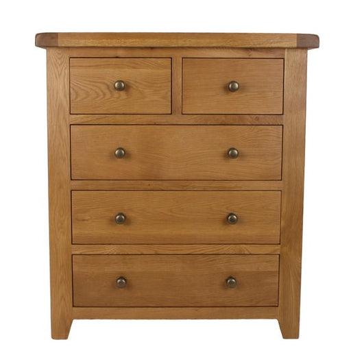 Torino Country Solid Oak 2/3 Chest Of Drawers - The Furniture Mega Store 