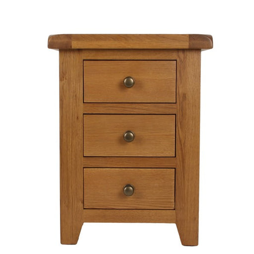 Torino Country Solid Oak 3 Drawer Bedside Table - The Furniture Mega Store 