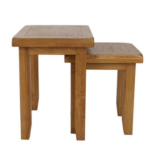 Torino Country Solid Oak Nest Of 2 Tables - The Furniture Mega Store 