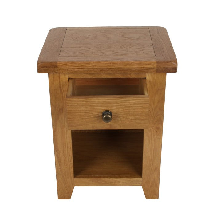 Torino Country Solid Oak 1 Drawer Bedside Table - The Furniture Mega Store 