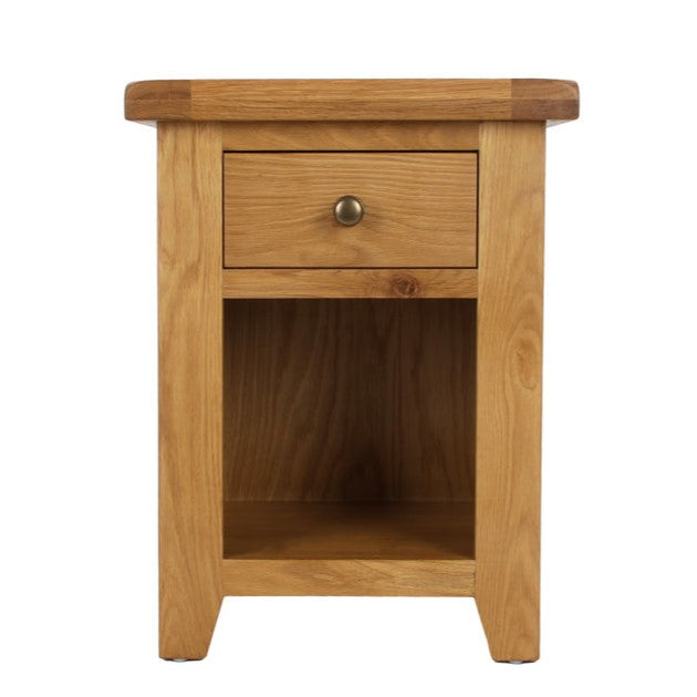 Torino Country Solid Oak 1 Drawer Bedside Table - The Furniture Mega Store 