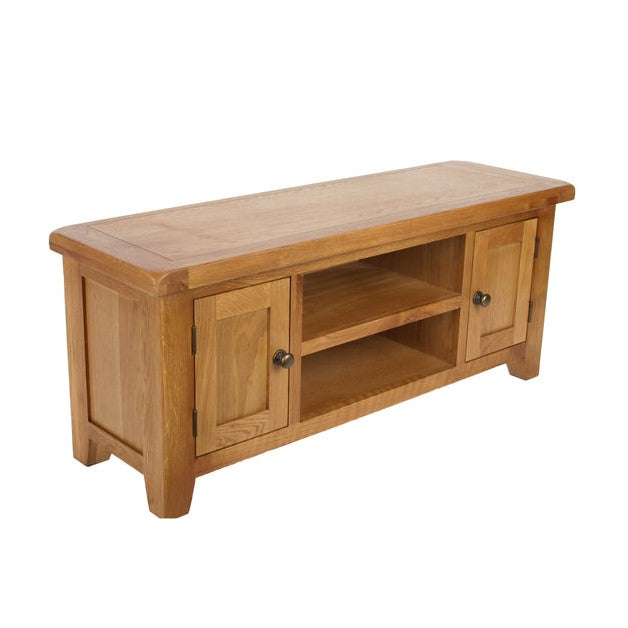 Torino Country Solid Oak Large 2 Door TV Cabinet - The Furniture Mega Store 