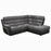 Ellis Corner Modular Fibre Fabric Recliner Sofa - Manual Or Power With USB Charging Port - The Furniture Mega Store 