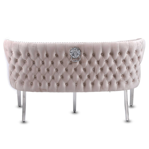 Valentino Mink Velvet Button Back Bench - The Furniture Mega Store 