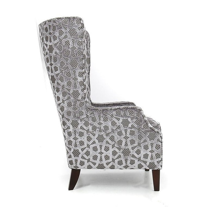 Delux Throne Winged Fabric Accent Chair - Choice Of Legs - The Furniture Mega Store 