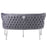 Valentino Grey Velvet Button Back Bench - The Furniture Mega Store 