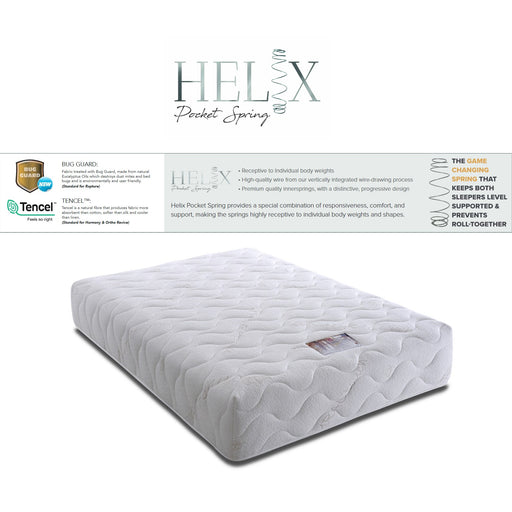 Helix Harmony 1000 Pocket Spring Encapsulated Tencel Divan Bed Set - Inc Headboard - The Furniture Mega Store 