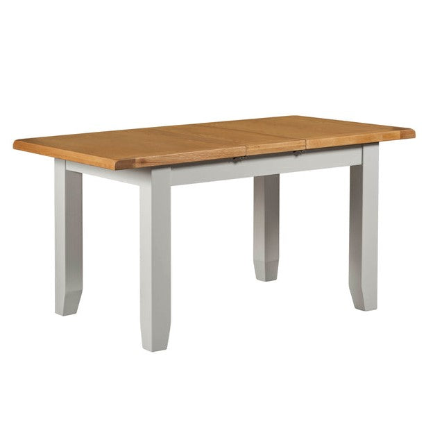 Chester Dove Grey & Solid Oak Extending Dining Table - Choice Of Sizes - The Furniture Mega Store 