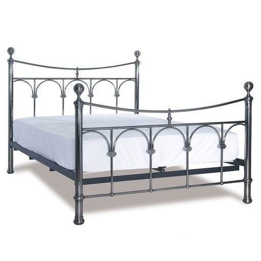 Gamma Antique Nickel 5ft - King Size Bed Frame - The Furniture Mega Store 