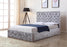 Crushed Velvet Storage Bed - Double 4'6 - Silver - The Furniture Mega Store 