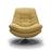 Luxe Fabric & Chrome Swivel Chair & Matching Footstool Set - Yellow/Gold - The Furniture Mega Store 