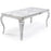 Louis 200cm Light Grey Marble Dining Table & 6 Cheshire Grey Velvet Dining Chairs Set - The Furniture Mega Store 