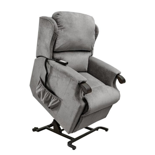 Malvern Aero Charcoal Fabric Rise & Recliner Armchair - Choice Of Sizes & Trim - The Furniture Mega Store