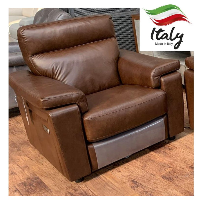 Italian leather chair shop and ottoman
