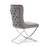 Chelsea 2m Light Grey Marble Dining Table & 6 Knightsbridge Grey Velvet Cross Leg Dining Chairs - The Furniture Mega Store 
