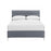Grey Faux Leather 4'6 Double Bed - The Furniture Mega Store 