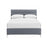 Grey Faux Leather 5' King Size Bed - The Furniture Mega Store 