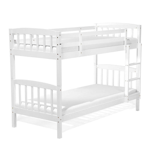 Ashbrook Solid Wood Bunk Bed - White Painted - The Furniture Mega Store 