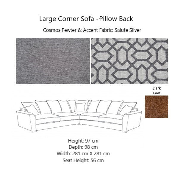 Atlantis Fabric Corner Sofa - Choice Of Sizes, Fabrics & Feet - The Furniture Mega Store 