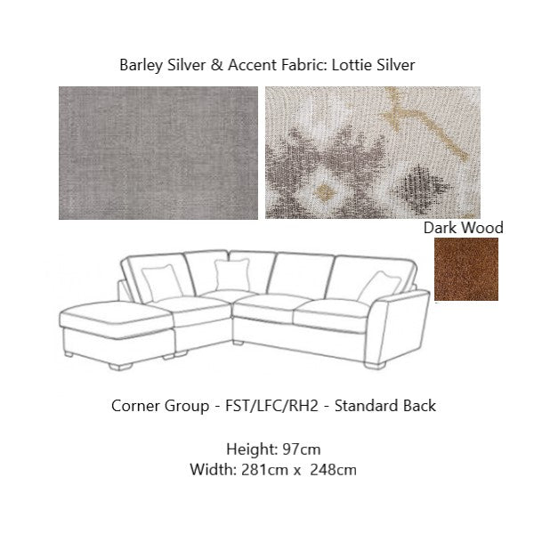 Atlantis Fabric Corner Sofa - Choice Of Sizes, Fabrics & Feet - The Furniture Mega Store 