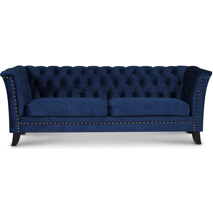 Louis Velvet Chesterfield Sofa & Chair Collection - Choice Of Velvets & Feet - The Furniture Mega Store 