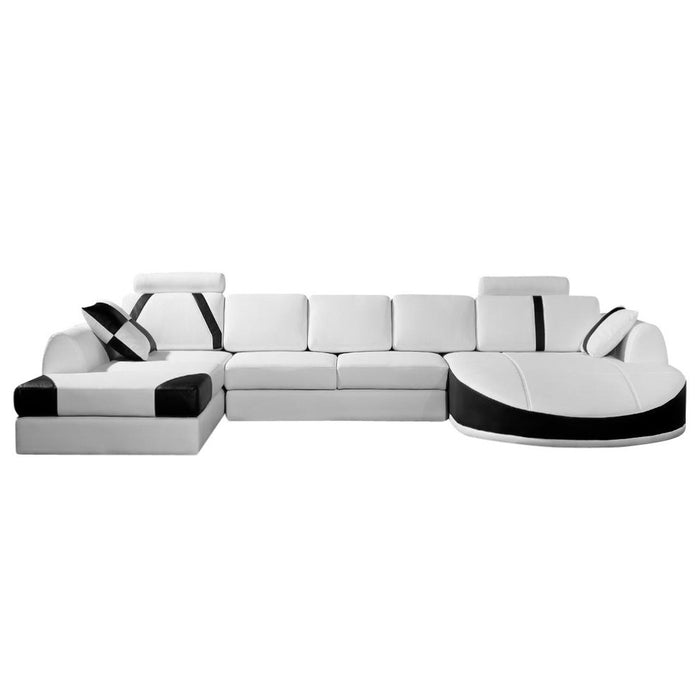 Barcetto Luxury Italian Leather U Shaped Corner Sofa - The Furniture Mega Store 